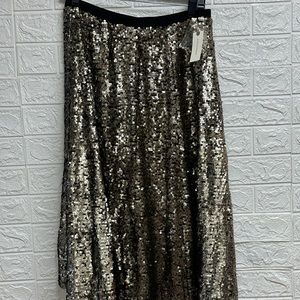 Maeve by Anthropologie new black/gold sequin skirt size medium
